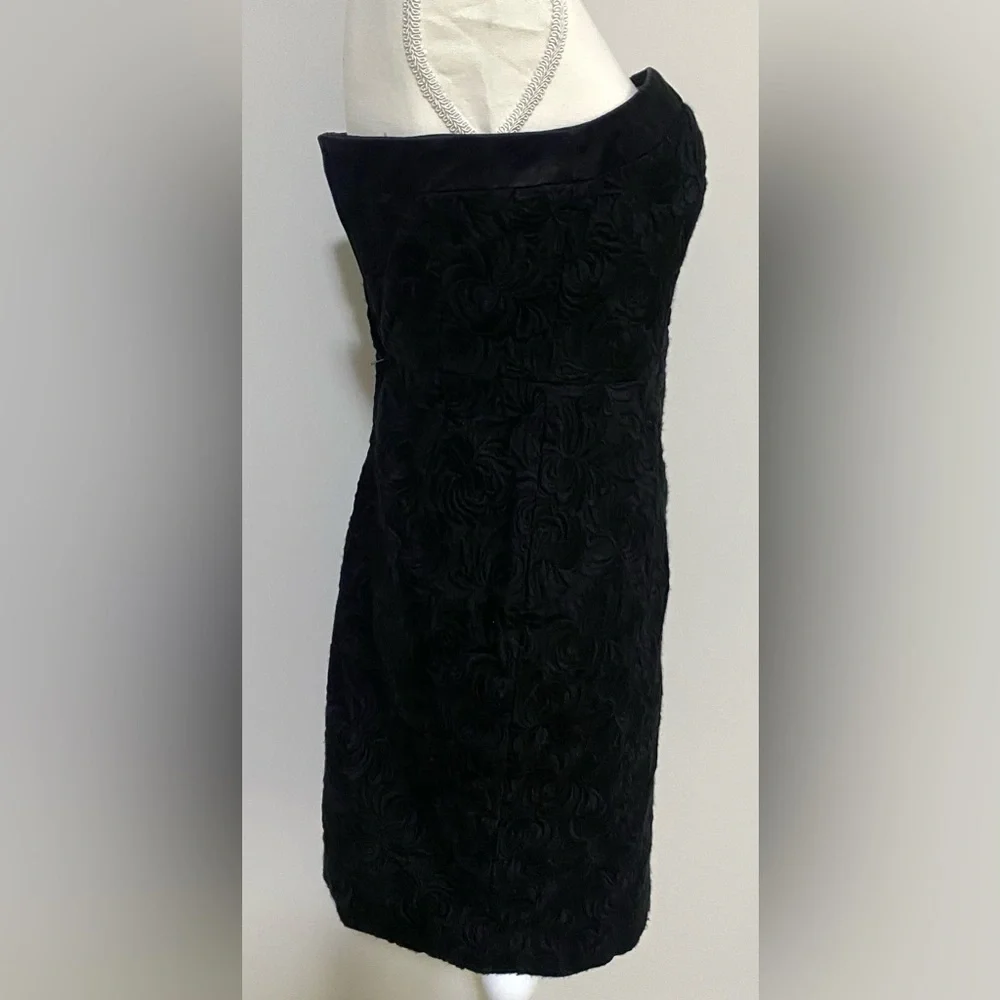 Lilly Pulitzer Womens 2 Solid Black Bowen Floral Strapless  Dress Preppy Classic - Picture 6 of 16